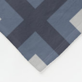 Couverture Polaire Gris ardoise Orange Plus Carré Grille Motif mosaïq (Coin)