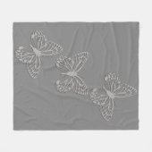 Couverture Polaire Gris argenté confortable de papillon (Devant (Horizontal))