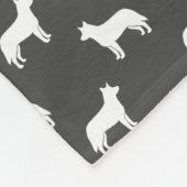 Couverture Polaire Gris australien de motif de silhouettes de chien (Coin)