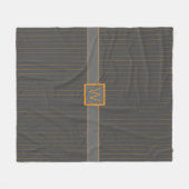Couverture Polaire Gris aux rayures orange Blanche polaire (Devant (Horizontal))