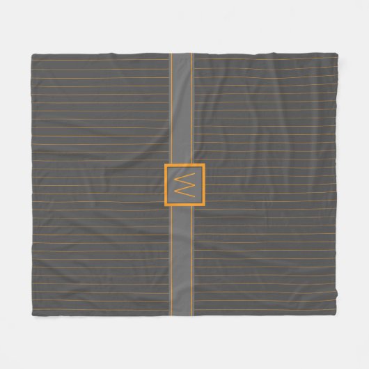 Couverture Polaire Gris aux rayures orange Blanche polaire (Devant (Horizontal))