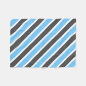 Couverture Polaire Gris bleu ciel moderne rayures diagonales (Devant (Horizontal))