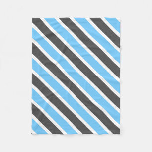 Couverture Polaire Gris bleu ciel moderne rayures diagonales