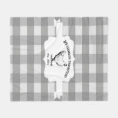 Couverture Polaire Gris Buffalo Plaid Agritourisme Poulet Toison Blan (Devant (Horizontal))