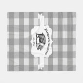 Couverture Polaire Gris Buffalo Plaid Farm Pig Fleece Blanche (Devant (Horizontal))