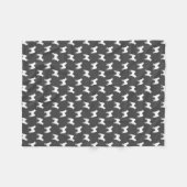 Couverture Polaire Gris de motif de silhouettes d'Akita (Devant (Horizontal))