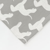 Couverture Polaire Gris de motif de silhouettes de Bedlington Terrier (Coin)
