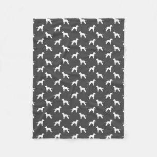 Couverture Polaire Gris de motif de silhouettes de Bedlington Terrier