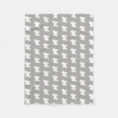 Couverture Polaire Gris de motif de silhouettes de Bichon Frise (Devant)