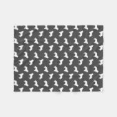 Couverture Polaire Gris de motif de silhouettes de border collie (Devant (Horizontal))
