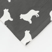 Couverture Polaire Gris de motif de silhouettes de border collie (Coin)