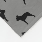 Couverture Polaire Gris de motif de silhouettes de Boston Terrier (Coin)