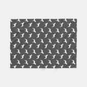 Couverture Polaire Gris de motif de silhouettes de chien de pitbull (Devant (Horizontal))