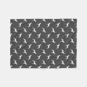 Couverture Polaire Gris de motif de silhouettes de Pinscher de (Devant (Horizontal))