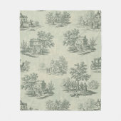 Couverture Polaire Gris doux Toile de ferme rustique Campagne (Devant)