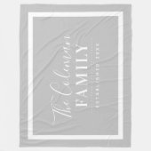 Couverture Polaire Gris et blanc Moderne Agritourisme Famille Monogra (Devant)