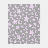 Couverture Polaire Gris et pastel Violet Etoiles et lunes (Devant)