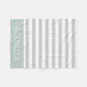 Couverture Polaire Gris et pinces Monogramme | Couleurs modifiables (Devant (Horizontal))