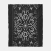 Couverture Polaire Gris floral Abstrait (Devant)