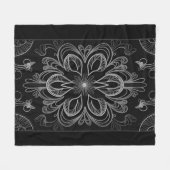 Couverture Polaire Gris floral Abstrait (Devant (Horizontal))
