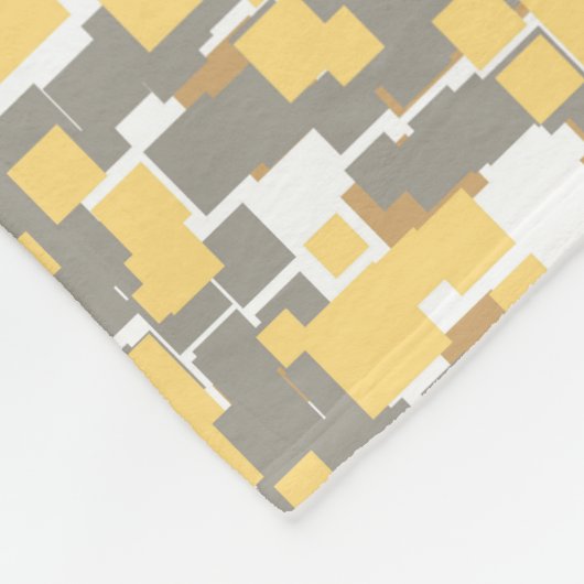 Couverture Polaire Gris graphique moderne, Or et blanc géométrique (Coin)