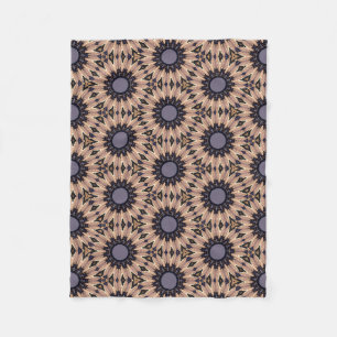 Couverture Polaire Gris gras et fleurs Brown rétro-thématiques