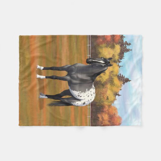 Couverture Polaire Gris Grulla Appaloosa Quartier Horse Stallion (Devant (Horizontal))