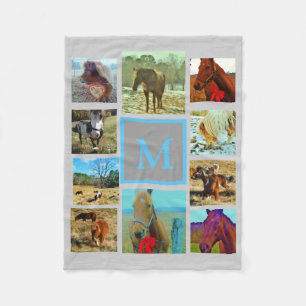 Couverture Polaire Gris Instagram collage de vos photos monogramme pe