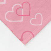 Couverture Polaire Gris Italien Noir Et Blanc Sur Coeurs Rose (Coin)