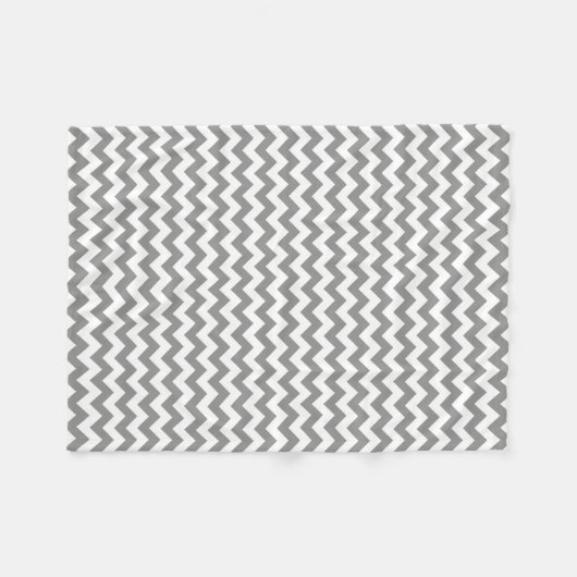 Couverture Polaire Gris moderne et blanc Chevron Zigzag (Devant (Horizontal))