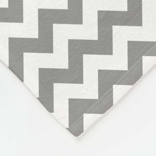 Couverture Polaire Gris moderne et blanc Chevron Zigzag (Coin)