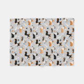 Couverture Polaire Gris Motif de Corgi (Devant (Horizontal))