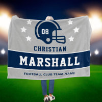 Gris Navy Football Nom Numéro Personnalisé