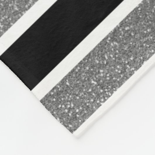 Couverture Polaire Gris noir Parties scintillant rayures Nom du monog (Coin)