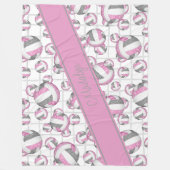 Couverture Polaire Gris rose ceint volleyballs motif accent net (Devant)
