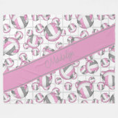 Couverture Polaire Gris rose ceint volleyballs motif accent net (Devant (Horizontal))