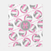 Couverture Polaire gris rose Le terrain de volley est mon joyeux endr (Devant)