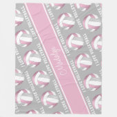 Couverture Polaire gris rose poussiéreux J'aime le volley-ball motif (Devant)