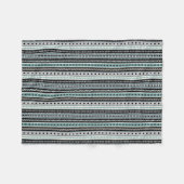 Couverture Polaire Gris tribal aztèque de noir d'Aqua de motif (Devant (Horizontal))
