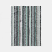 Couverture Polaire Gris tribal aztèque de noir d'Aqua de motif (Devant)