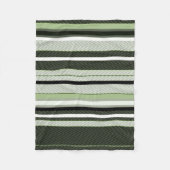 Couverture Polaire Gris, vert, rayures blanches. (Devant)