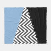 Couverture Polaire Gris Zigzag, Gris Chevron, Motif Zigzag, Bleu (Devant (Horizontal))