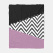 Couverture Polaire Gris Zigzag, Gris Chevron, Motif Zigzag, Violet (Devant)