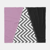 Couverture Polaire Gris Zigzag, Gris Chevron, Motif Zigzag, Violet (Devant (Horizontal))