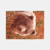 Couverture Polaire Grizzly Bear Cub dans Fireweed Peinture Art de la  (Devant (Horizontal))