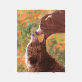 Couverture Polaire Grizzly Bear Mom and Cub Painting - Wildlife Art (Devant)