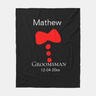 Couverture Polaire groomsman ajouter nom année noir arc chemise crava