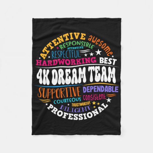 Couverture Polaire Groovy 4k Dream Team Teacher Kindergarten Kinder E (Devant)