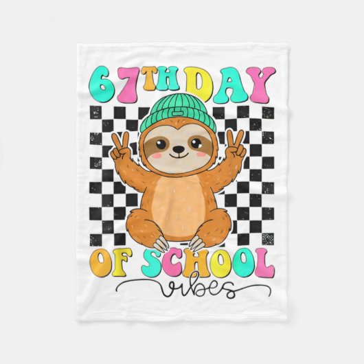 Couverture Polaire Groovy 67 Days Of School Funny 67 Students Peace S (Devant)