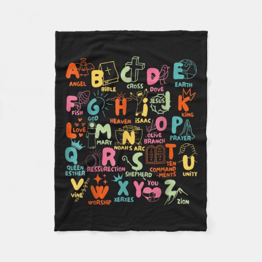 Couverture Polaire Groovy Biblical Alphabet Christian Teacher Student (Devant)